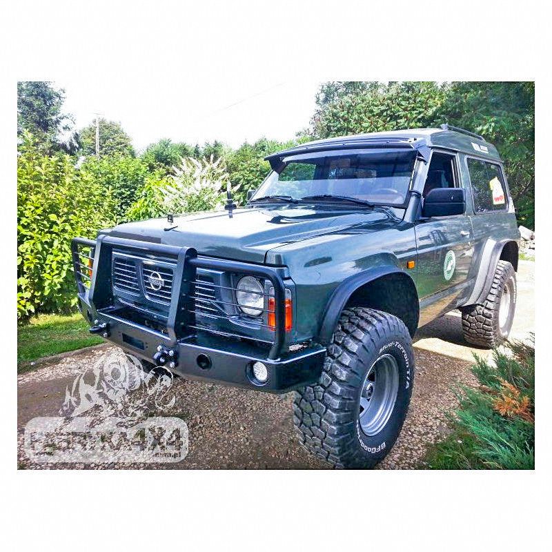 Bull bar for bumper Nissan Patrol Y60, with lights