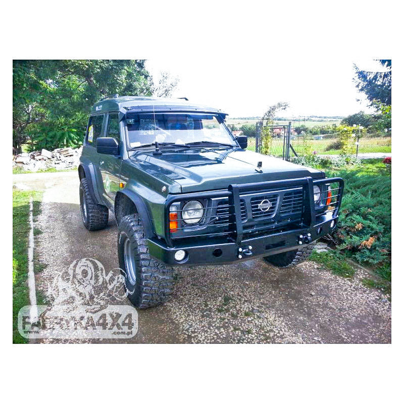 Bull bar for bumper Nissan Patrol Y60, with lights