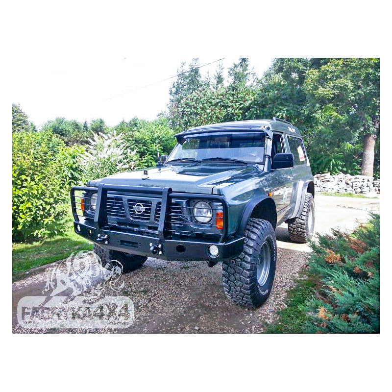 Bull bar for bumper Nissan Patrol Y60, with lights