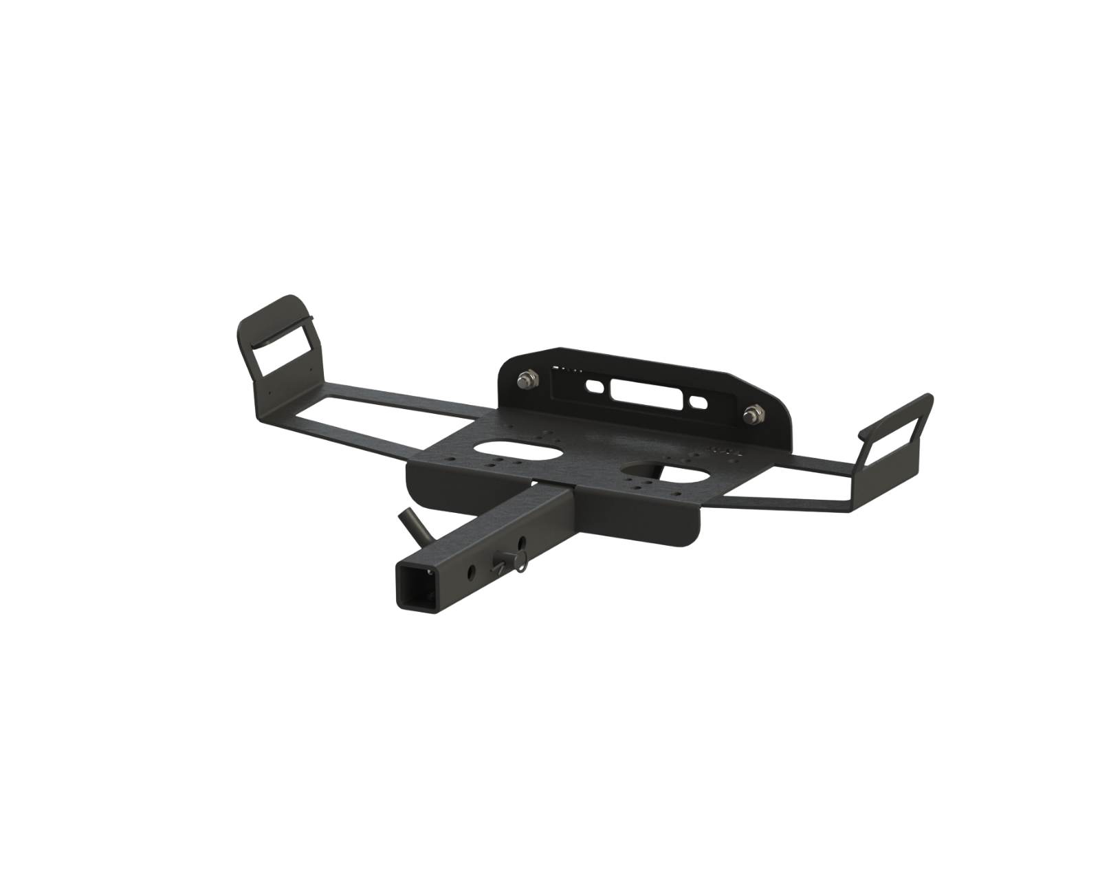 Universal winch mounting plate for 2-inch tow hitch