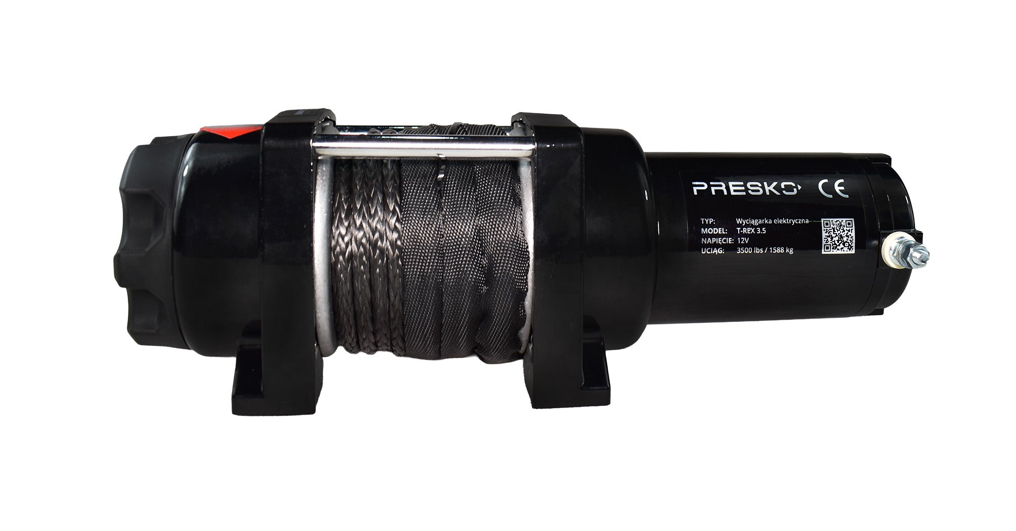 Presko T-REX 3.5 S electric winch 12V 3500 lbs with synthetic rope