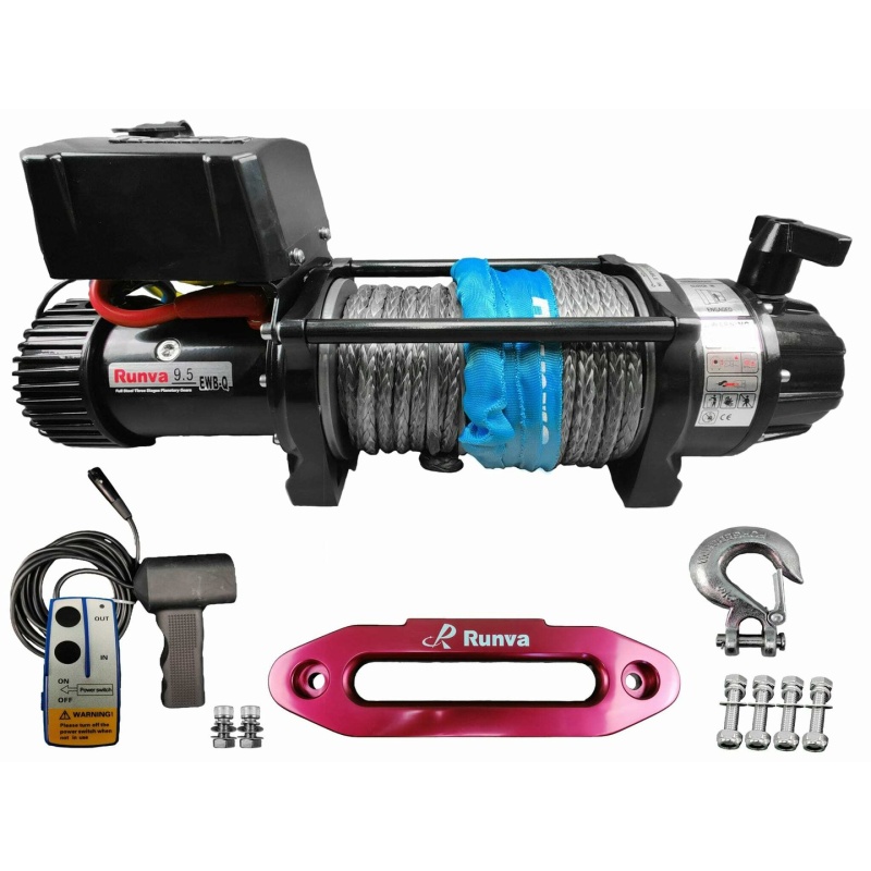 Runva EWB9.5 Black Edition electric winch 12V 9500 lbs with synthetic rope