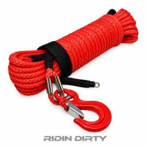 Presko synthetic winch rope 12 mm x 30 m with hook, red