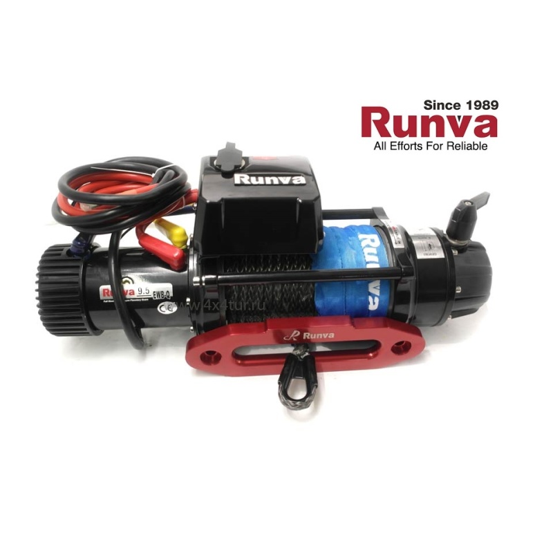 Runva EWB9.5 Black Edition electric winch 12V 9500 lbs with synthetic rope